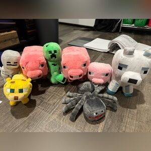 Minecraft stuffed animals. Lot of 10. All are preowned, and clean.